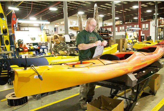 Old Town, Necky, and Ocean Kayaks are made in Maine