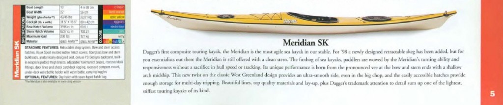 Dagger Meridian Product Page in 1998 Dagger Catalog 