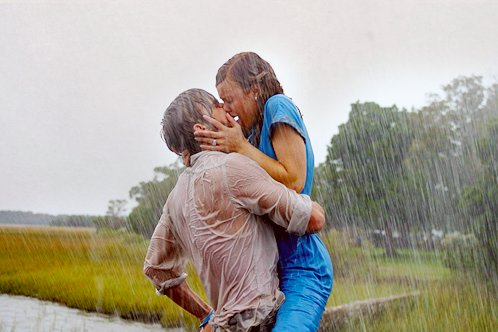 Clearly, this couple is caught up in the moment...but they should consider changing out of those wet cloths post haste!
