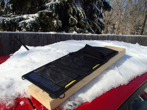Charging the Guide 10 Plus via the Nomad 7 Solar Panel after the blizard!