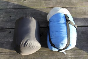 Compressed sleeping bags should be fluffed before bedtime to increase loft. 