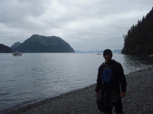 Standing on the shores of Thumb Cove in Kenai Fijords National Park