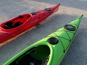 Wilderness System Focus 145 (green) and Focus 150 (red)